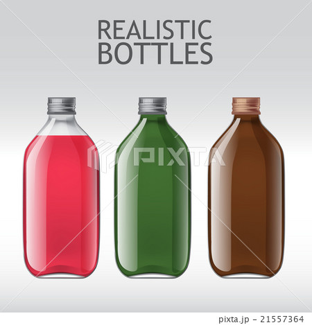 Realistic glass bottles empty transparent set Realistic glass bottles empty transparent set 21557364