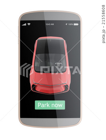 スマートフォン用自動駐車支援システムアプリの画面イメージ オリジナルデザイン のイラスト素材