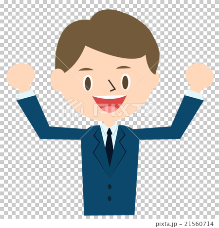 Businessman tried trying to motivate 4 ~ upper body Businessman tried trying to motivate 4 ~ upper body 21560714
