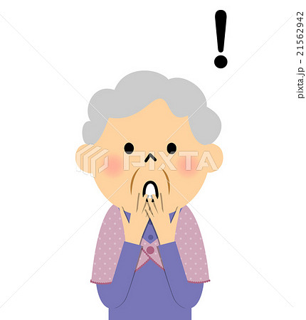 シニア おばあちゃん びっくり 21562942