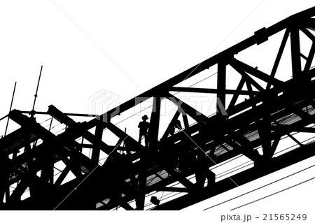 Silhouette of Bridge Girder Erection Machine Silhouette of Bridge Girder Erection Machine 21565249
