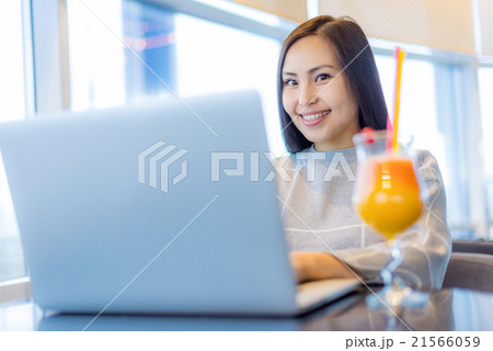 Female using laptop 21566059
