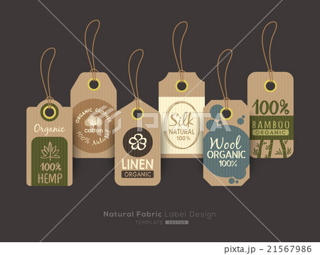 Set of eco friendly fabric cloth tag labels design 21567986