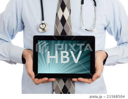 Doctor holding tablet - HBV 21568504