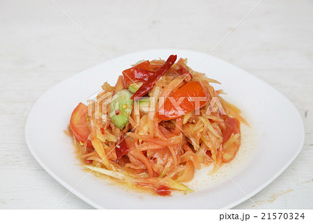 Papaya salad Thai cuisine spicy delicious Papaya salad Thai cuisine spicy delicious 21570324