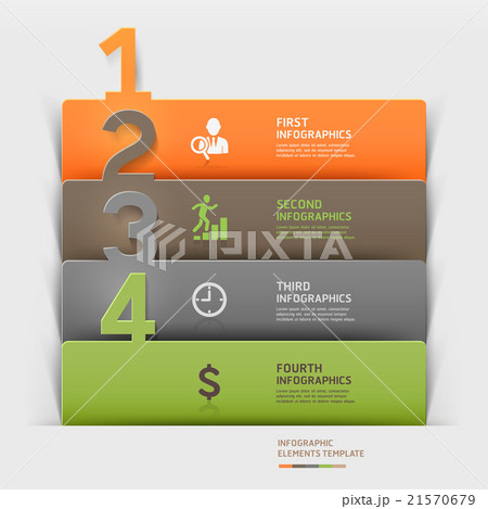 Business infographics number paper cut template. 21570679