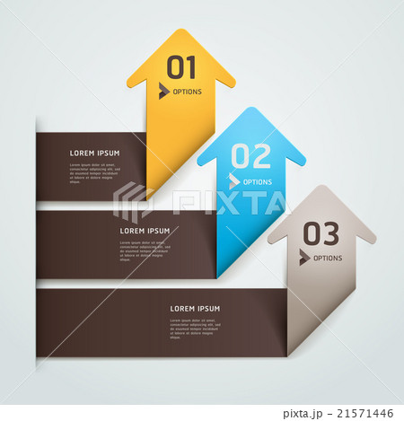 Arrow origami style step number banner template. 21571446