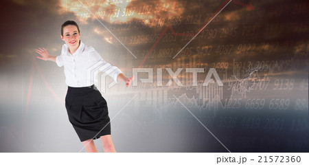 Composite image of businesswoman performing a balancing act Composite image of businesswoman performing a balancing act 21572360