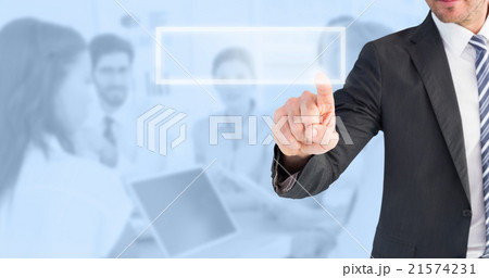 Composite image of businessman pointing with his finger Composite image of businessman pointing with his finger 21574231