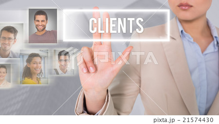 Composite image of businesswoman touching Composite image of businesswoman touching 21574430