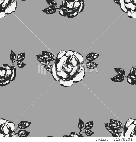 Vintage black and white rose pattern 21579202