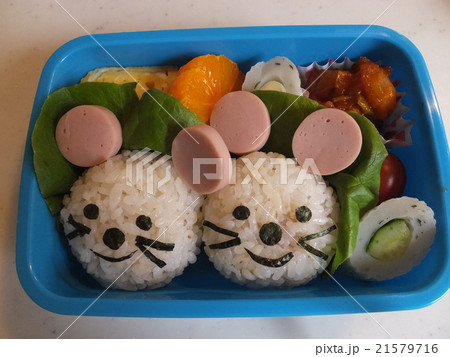 キャラ弁 ねずみの写真素材
