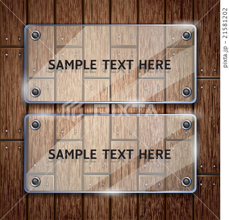 Wooden texture background and glass frame. 21581202