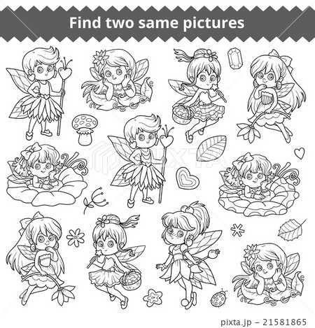 Find two same pictures. Vector set of little fairy Find two same pictures. Vector set of little fairy 21581865