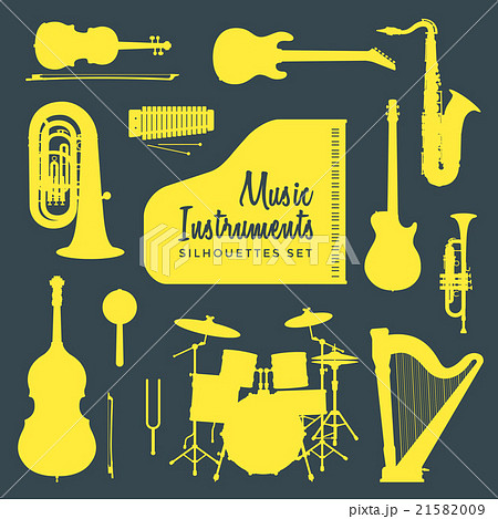 music instruments silhouettes collection. 21582009