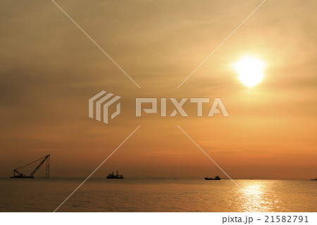 平潟湾の夕日 平潟湾の夕日 21582791