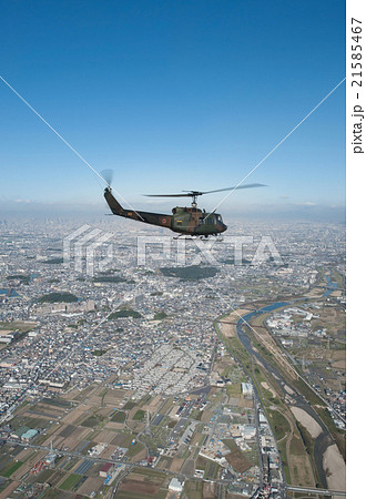 陸上自衛隊 ヘリ UH-1 空撮 21585467