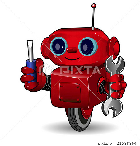 Red robot with tool Red robot with tool 21588864