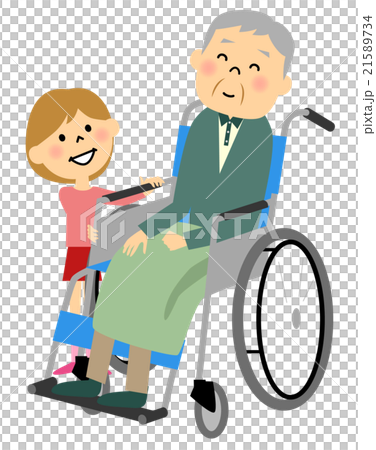 車椅子に座る高齢者　介護 21589734