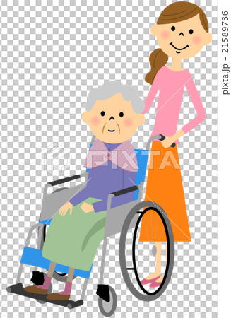車椅子に座る高齢者　介護 21589736