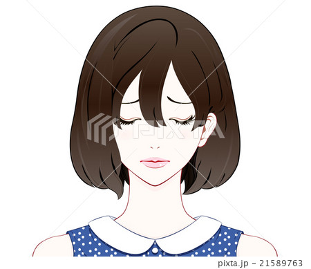女性の表情 / 落ち込む / 夏服 女性の表情 / 落ち込む / 夏服 21589763
