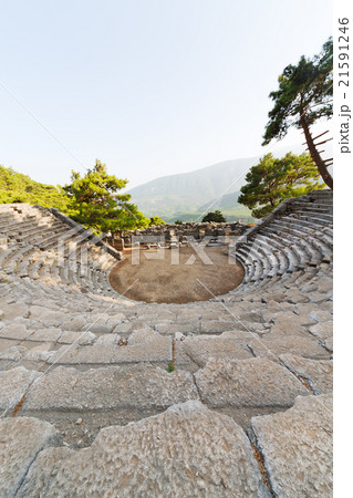 ruins stone   in  antalya    sky and  old  temple 21591246