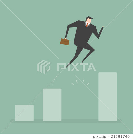 Businessman Jump Through the gap In growth chart.  21591740