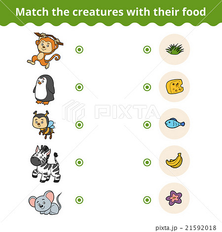 Matching game, animals and favorite food 21592018