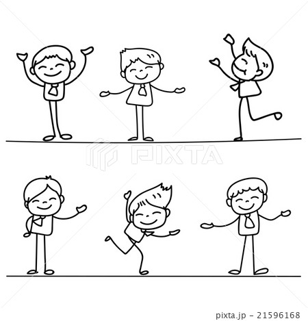 Hand drawing cartoon happy businessman Hand drawing cartoon happy businessman 21596168