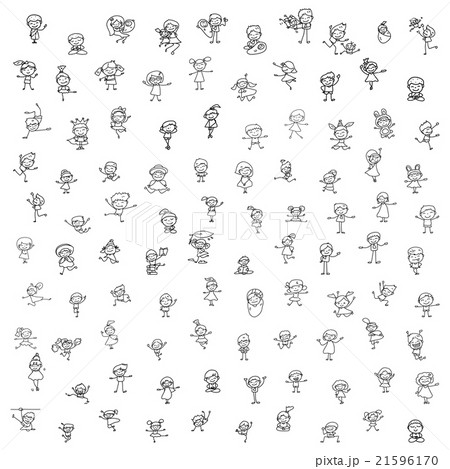 Set of Hand drawing cartoon happy people 21596170