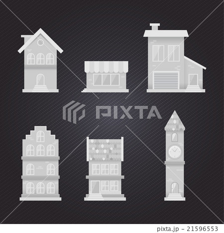Building Flat Gray scale. 21596553