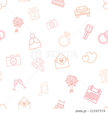 Seamless vector pattern of wedding vector icons. 21597574