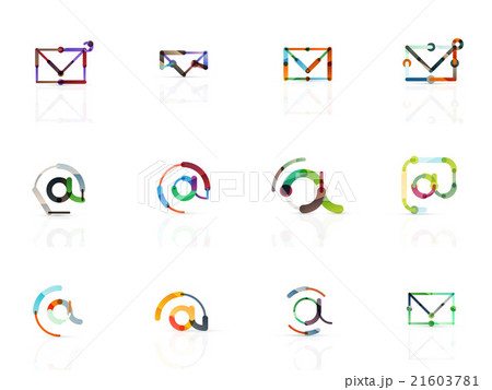 Vector email business symbols or at signs logo set 21603781