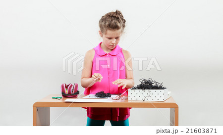 Little girl create composition 21603871