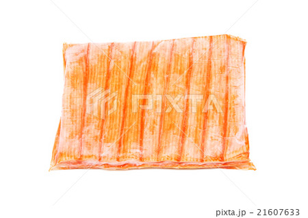 frozen Imitation crab sticks on white background. 21607633