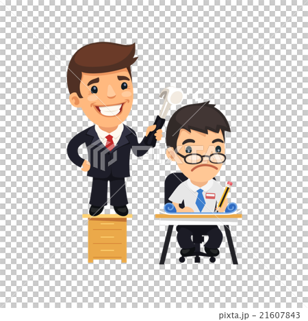 Deedful Boss and Sad Manager Teamworking on the 21607843