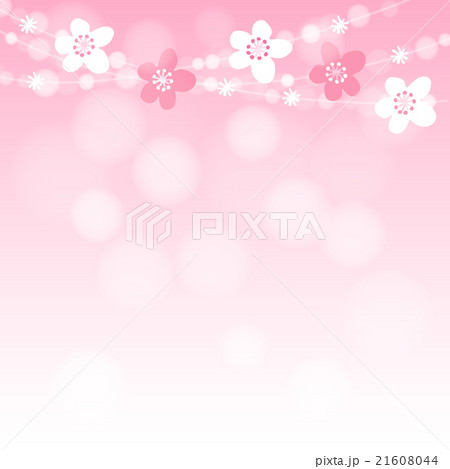 Cute spring card with cherry tree blossoms garland 21608044