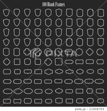 Set of 100 blank golden vintage frame,Banner. 21608703