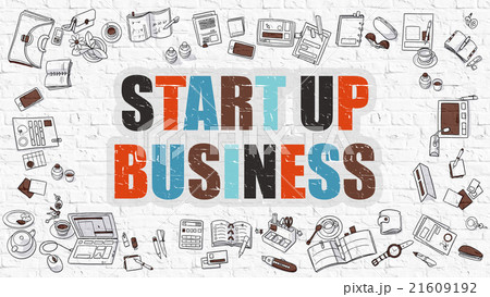 Start Up Business on White Brick Wall. Start Up Business on White Brick Wall. 21609192