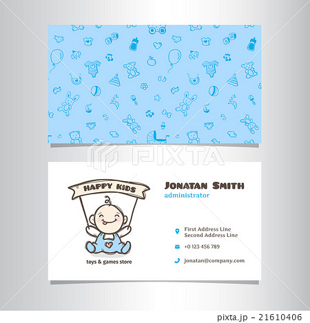 Vector business card template with cute baby shop Vector business card template with cute baby shop 21610406
