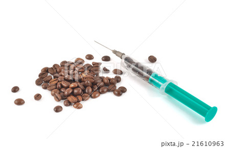 Medical syringe full of coffee 21610963