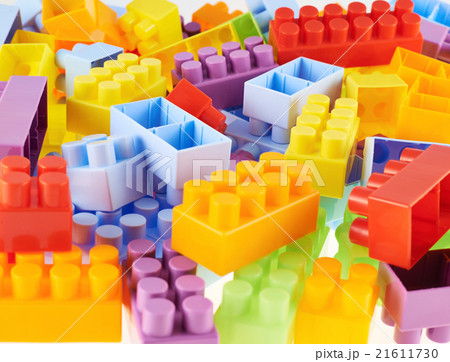 Pile of colorful toy construction bricks Pile of colorful toy construction bricks 21611730