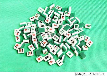 Chinese mahjong on a table 21611924