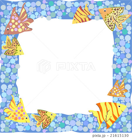 Frame with colorful cartoon fishes Frame with colorful cartoon fishes 21615130