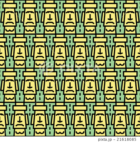 Flat style Cartoon Easter Island(Rapa Nui)seamless 21618085