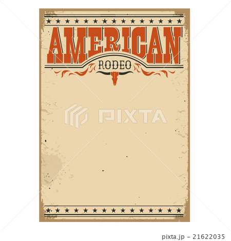 American rodeo poster for text on old paper 21622035