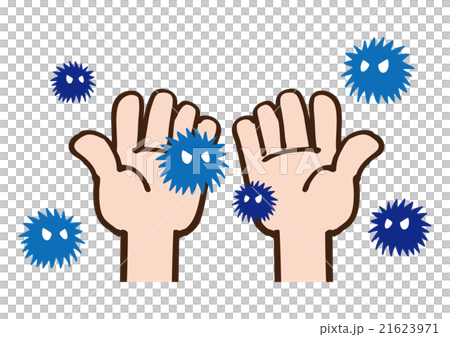 手 ウイルスのイラスト素材