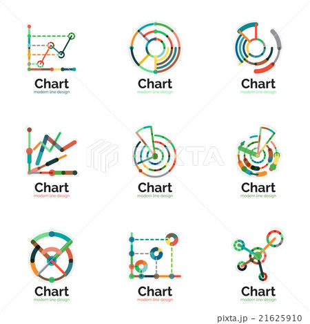 Thin line chart logo set. Graph icons modernのイラスト素材 [21625910] - PIXTA