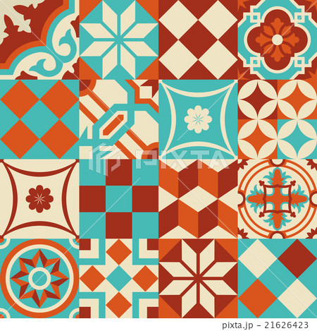 Ceramic mosaic tile pattern with geometry shapes 21626423