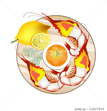Grilled Giant Prawn with Lemon and Butter Sauce Grilled Giant Prawn with Lemon and Butter Sauce 21627934